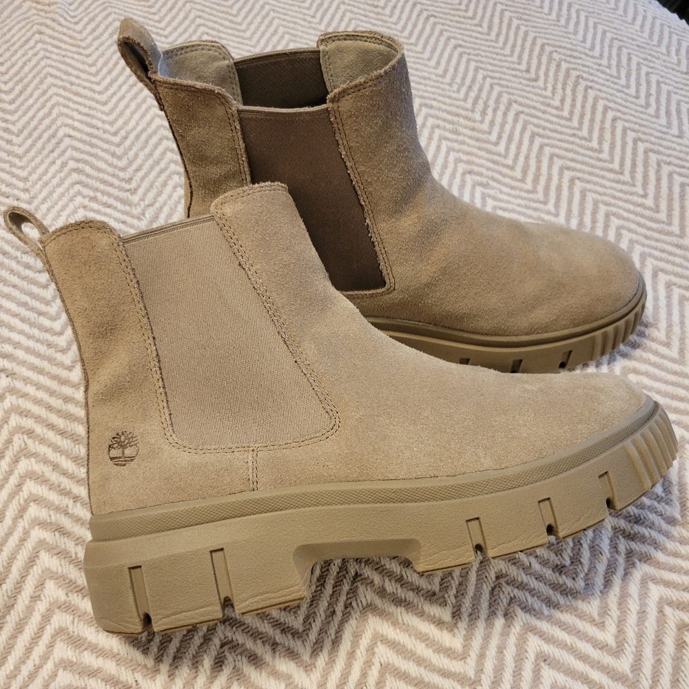 Womens Timerland Greyfield Chelsea Boot Ortholite Tan Brown Nubuck Size 10